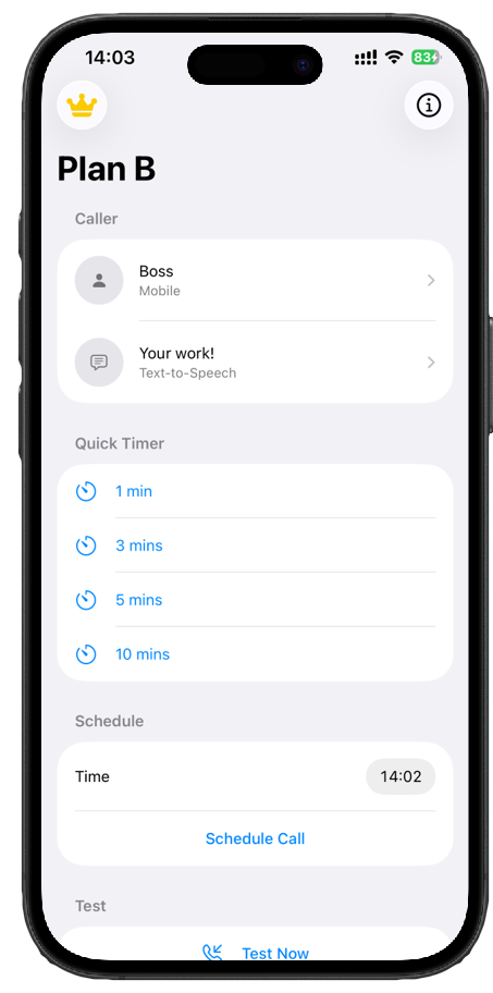 RunPlanB on iPhone